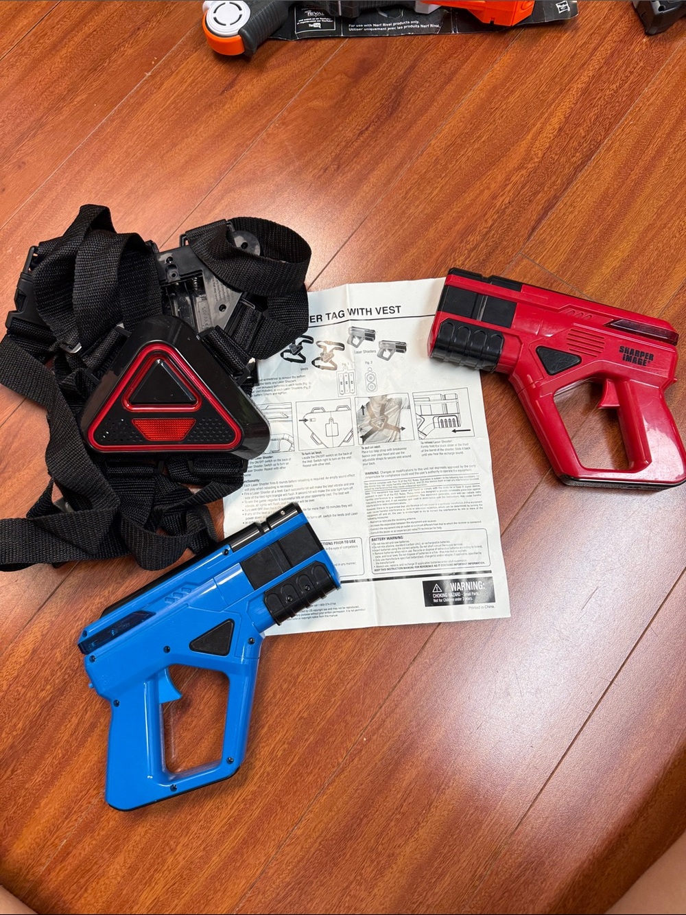 Sharper Image Red & Blue Laser Tag Blaster Set with Sensor Vest